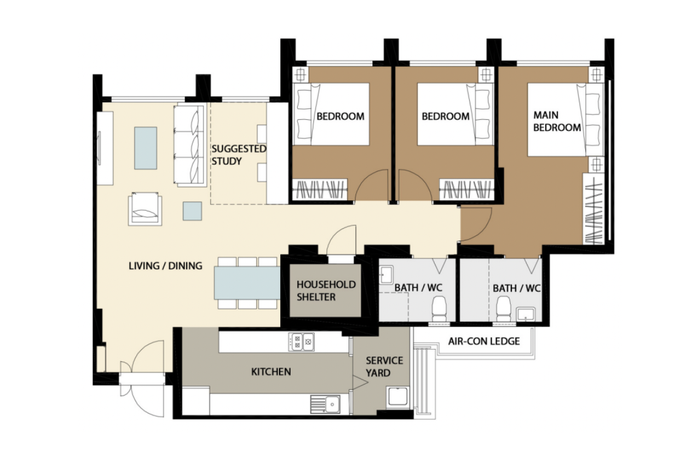 Garden Terrace 5-room BTO floorplan