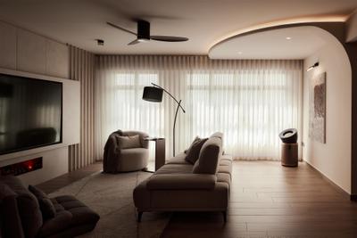 Marsiling Grove (Block 187A), Fifth Avenue Interior, Modern, Modern Luxe, Living Room, HDB, Ceiling Design