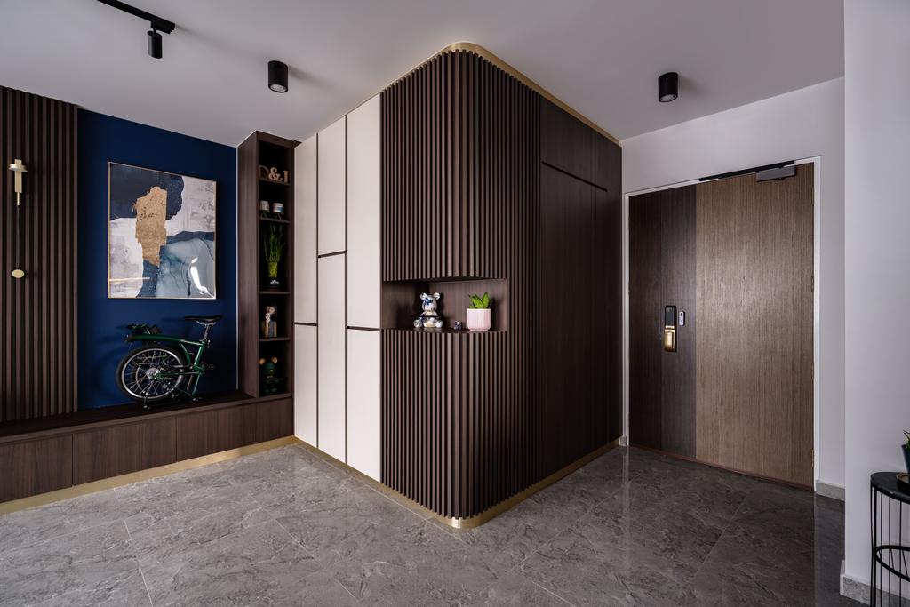 Contemporary, HDB, Living Room, Hougang Street 32, Interior Designer, SHE Interior, Modern Luxe, Modern, Bicycle Storage