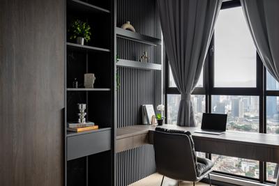 Trion, Kuala Lumpur, Touch by Design, Modern, Contemporary, Modern Luxe, Dark, Study, Condo