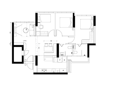 Ubi Grove (Block 358C), Starry Homestead, Scandinavian, HDB, 3 Room Hdb Floorplan, Space Planning, Final Floorplan