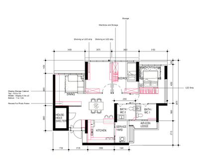 Ubi Grove, Design 4 Space, Scandinavian, HDB, 3 Room Hdb Floorplan, Space Planning, Final Floorplan