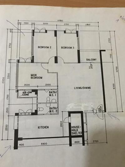 Compassvale Crescent, White Interior Place, Modern, Contemporary, HDB, 5 Room Hdb Floorplan, Original Floorplan