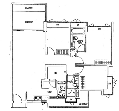 Dakota Crescent, Darwin Interior, Contemporary, Modern Luxe, Condo, Minimalist, 3 Bedder Condo Floorplan, Original Floorplan