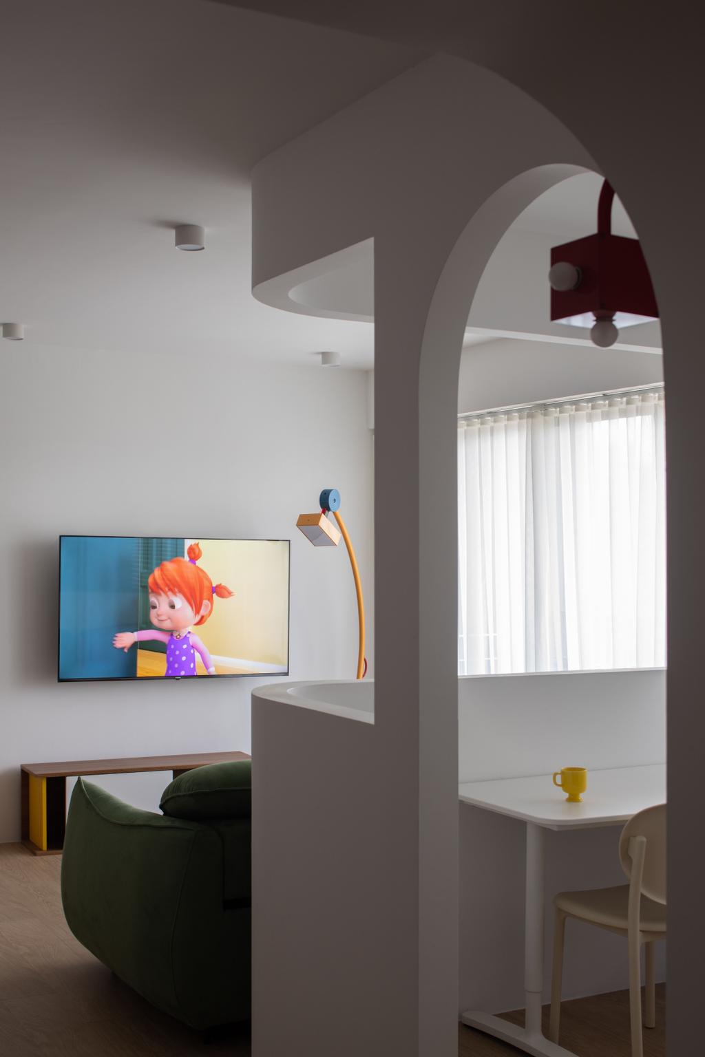 Eclectic, HDB, Living Room, Woodleigh Hillside (Block 212B), Interior Designer, Ascend Design, Colourful