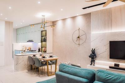 Andira Park, Bukit Puchong, Selangor, DC Design Sdn Bhd, Scandinavian, Kitchen, Landed, Living Room