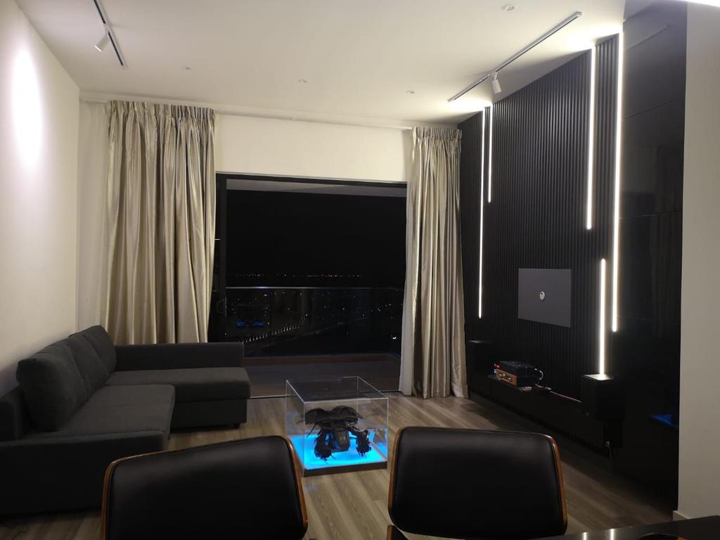 Modern, Condo, Living Room, Eco Sanctuary Parque Residences, Selangor, Interior Designer, DC Design Sdn Bhd, Contemporary, Dark
