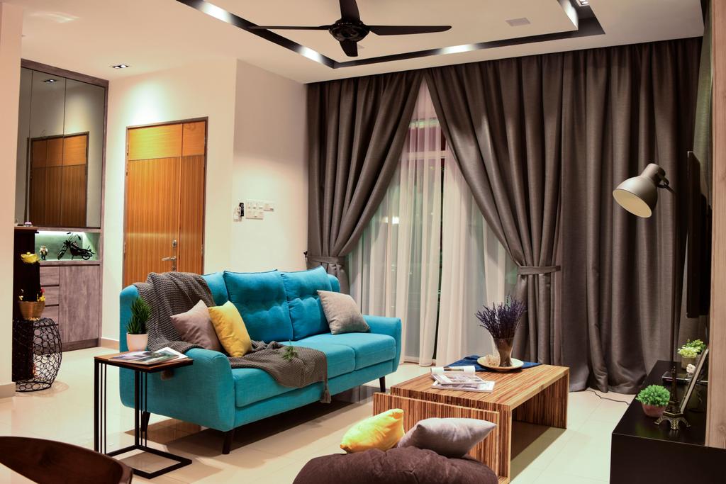 Modern, Landed, Living Room, Bukit Rimau, Selangor, Interior Designer, DC Design Sdn Bhd, Minimalist, Contemporary, Industrial, Retro, Dark
