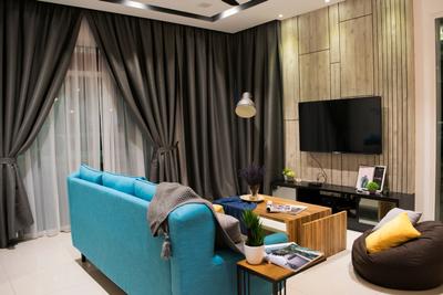 Bukit Rimau, Selangor, DC Design Sdn Bhd, Modern, Minimalist, Contemporary, Industrial, Retro, Dark, Living Room, Landed