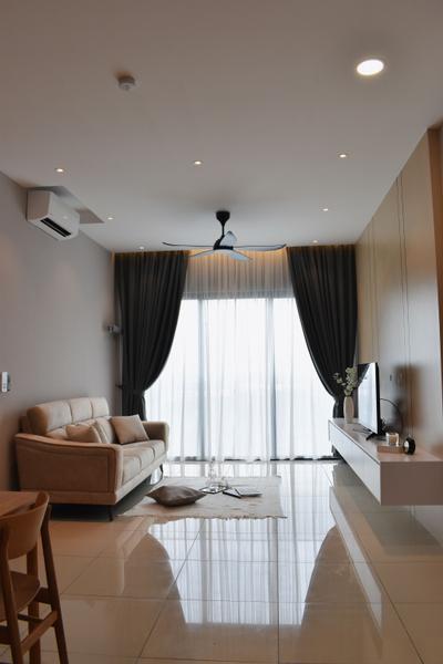 Rumbia Residence @ ARI Permaisuri, Selangor, Big Design Interior Sdn Bhd, Scandinavian, Japandi, Living Room, Condo