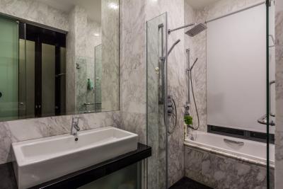 Siglap Road, Fineline Design, Modern, Bathroom, Landed, Wall Tile, Bathtub, Shower Screen, Rectangular Sink, Mirror, Indoors, Interior Design, Room