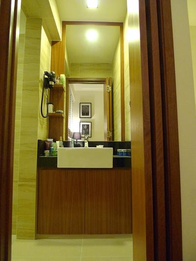 Tampines, Icon Interior Design, Transitional, Bathroom, HDB, Pedestal Sinks, Vanity Cabinet, Lodge, Warm Lights
