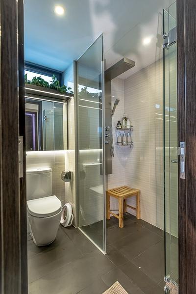 Riverparc, Mr Shopper Studio, Modern, Contemporary, Bathroom, Condo, Glass Door, Stool, Glass Partition, Cubicle, Shower Cubicle, Simple, Tiles, Easy To Maintain, Indoors, Interior Design, Room