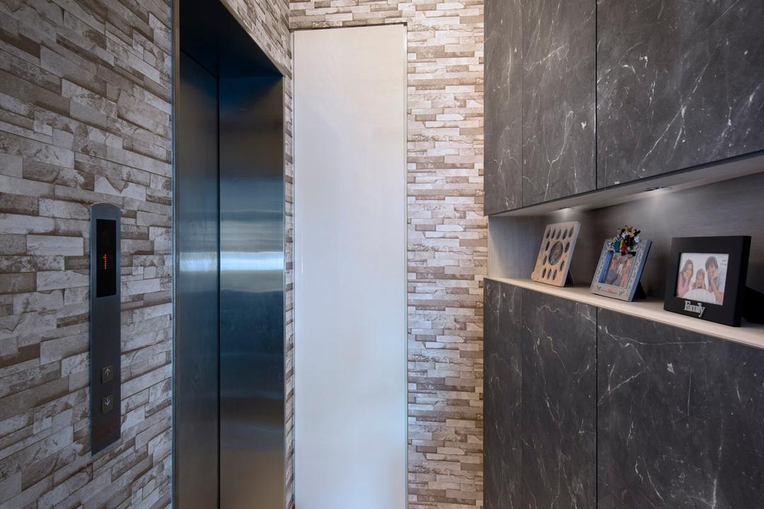 Waterline, Ciseern, Contemporary, Condo, Craft Stone Wall, Shoes Cabinet, Marble Tils