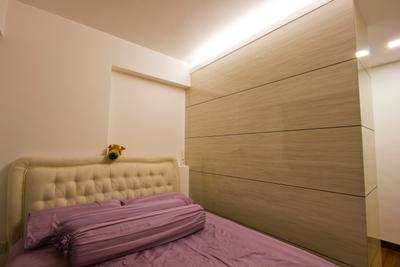 Upper Serangoon Crescent (Block 477), MET Interior, Contemporary, Bedroom, HDB, White Quilted Headboard, Cove Light, Partition, Indoors, Interior Design, Room