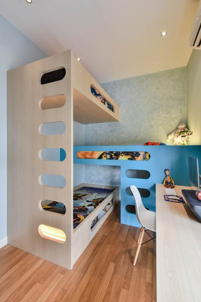 Razlan's Residence, Alam Suria, Surface R Sdn. Bhd., Modern, Contemporary, Bedroom, Landed, Partition, Kids Room, Kids, Boys, Boys Room, Bunk Bed, Double Decker Bed, Study Table, Chairs, Eames Chair, Human, People, Person, Collage, Poster