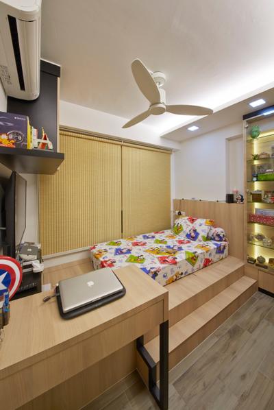 Edgefield Plains (Block 670C), Carpenters 匠, Industrial, Bedroom, HDB, Blinds, Kids Room, Mini Ceiling Fan, Roller Blind, Display Cabinet, Superheroes, Collection, Platform, Study Table, Collectibles, Platform Bed, Toilet