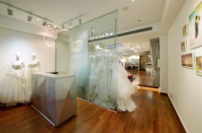The Lourve Bridal, Carpenters 匠, , , Bridal, Bridal Shop, Counter, Receptionist, Reception Area, Glass, Crystal Light, Photo Frame, Wall Frames, Human, Mannequin, Person, Hardwood, Wood, Floor