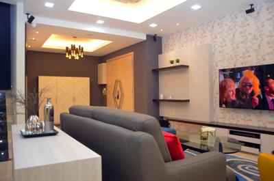 Mahkota Height, Aidea by Azamhadi, Contemporary, Living Room, Landed, Couch, Furniture, Indoors, Interior Design, Bottle
