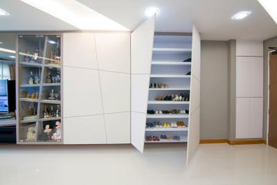 Sengkang East Road, NID Design Group, Transitional, Living Room, HDB, Shoe Cabinet, Cabinetry, Concealed Cabinet, Hidden Cabinet