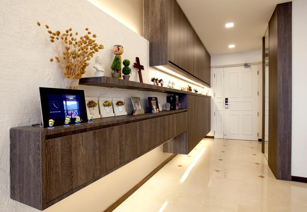 Contemporary, HDB, Living Room, Toa Payoh (Block 62), Interior Designer, United Team Lifestyle, Floating Console, Floating Cabinet, Wall Shelf, Shelves, Shoe Cabinet, Side Cabinet, Home Decor, Ornaments, Photo Frame