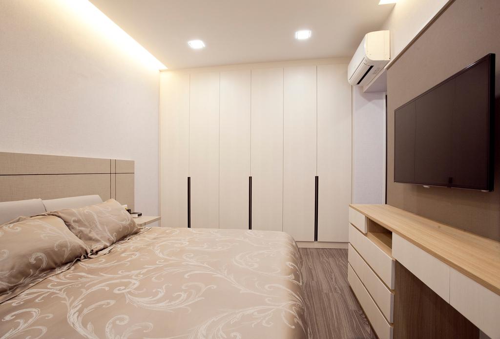 Modern, HDB, Bedroom, Fernvale Link (Block 415B), Interior Designer, United Team Lifestyle, Bed, Furniture, Indoors, Room